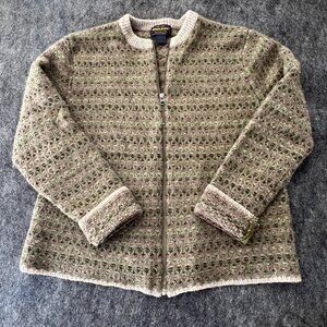 Vintage Woolrich full zip 100% wool cardigan sweater Womens large green